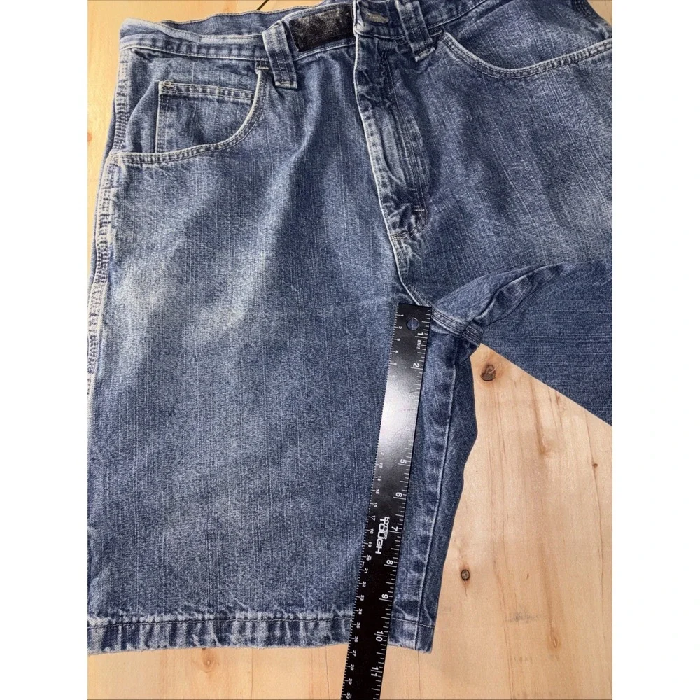 Wrangler Carpenter Shorts Mens 38 Blue Denim Y2K Baggy Cargo Work Utility Loop